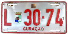 Vintage 1996 2004 Curacao Caribbean Auto License Plate Pub Wall Decor Collector picture