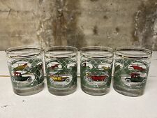 SET (4) Classic Car Whiskey Glasses 1914 Studebaker Willys-Overland Roader 12 oz picture