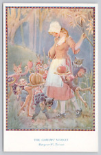 Postcard Margaret W Tarrant The Goblins Market Woman In Fairy Garden Unposted picture