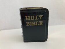 Vintage 1950's JAPAN Holy Bible Small Tin Sunday School Bank picture