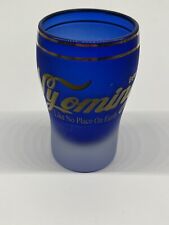 Wyoming Shot Glass Cobalt Blue And Gold  Vintage picture