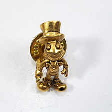 Vtg Disney Gold Tone Jiminy Cricket From The Adventures of Pinocchio Lapel Pin picture