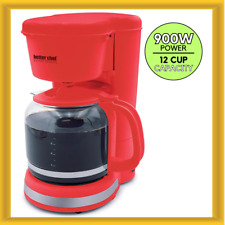 Better Chef Basic Coffee Maker 12 Cup Pause-N-Serve Brushed Metal Trim in Red picture