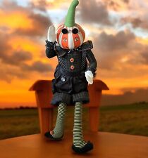 Anthropomorphic Pumpkin Man Shelf Sitter Doll Plush Halloween 22