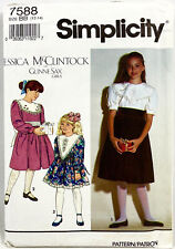 1991 Simplicity Sewing Pattern 7588 Girls Dress 3 Styles Gunne Sax 12-14 12827 picture