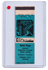 HOTEL PAGE CASINO - 1940's gaming matchcover - Carson City, Nevada - Rare picture
