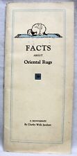 FACTS ABOUT ORIENTAL RUGS BROCHURE A MONOGRAPH BY CHARLES JACOBSON SYRACUSE NY picture