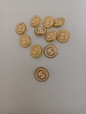 Lot Of 11 Gucci  buttons 22mm Gold Tone Gg Designer Button  picture