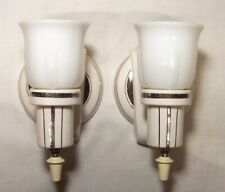 Antique Porcelain Sconce Pair Vtg Light Fixture Art Ceramic Rewired USA #B35 picture