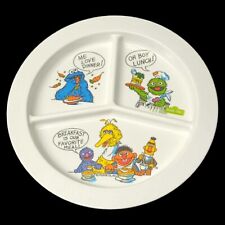 Vintage SESAME STREET Plastic Children’s Kids Plate Cookie Monster Big Bird 80s picture