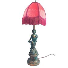 Bronze Neoclassical Cherub Angel  Putti Antique Victorian Table Boudoir Lamp picture