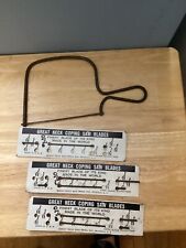 Vintage COPING SCROLL SAW OLD IRON 10 in Long Hand Held with 3 extra blades picture