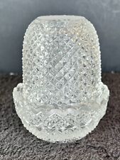 Antique Cricklite S Clarke Pyramid Glass Fairy Lamp Clear Diamond Point ca 1800s picture