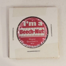 Vintage 60s  Im A Beech Nut  Wearer Qualified To Win  Litho Pinback Button picture