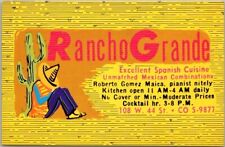 Vintage NEW YORK CITY Postcard RANCHO GRANDE SPANISH RESTAURANT / Blank Back picture