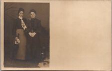 1910s European RPPC Photo Postcard Two Young Ladies / Sisters - Studio Portrait picture