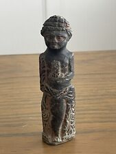 CIRCA NEAR EASTERN BLACK STONE CARVED STAND STATUE. picture