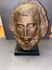Vintage Plaster Death Mask Paul Gauguin Face Sculpture on Stand picture