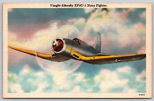 Postcard Vought-Sikorsky XF4U-1 Navy Fighter linen M177 picture
