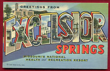 Excelsior Springs  Missouri mo Large Letter Linen Postcard picture