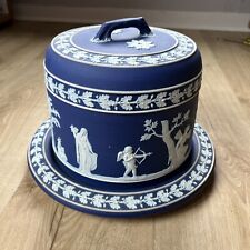 1891 ~ WEDGWOOD DARK BLUE CHEESE DOME WITH BASE PLATE - 7