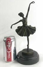 Hot Cast Prima Ballerina Bronze Sculpture Art Deco Marble Base Figurine Artwork picture