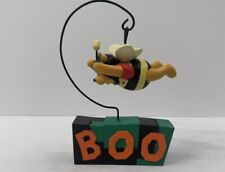 Pooh's Happy Halloween Pooh Flying Bumblebee Disney Figurine Block RARE W Box picture