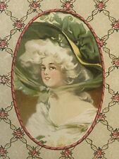 Rare 1800s Antique 👛 Victorian Beauty 🍬 Candy Box Top, Amazing Americana ❤️ picture