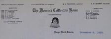 1915 The Florence Crittenton Home Fargo ND Letter B7S3 picture
