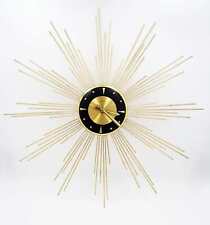 Very Rare Positively Superb Brass Welby Atomic Starburst HUGE Wall Clock 1960s picture