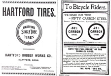 1896  Pope Tube Co  Hartford Tires Hartford Rubber Work Co Bicycle Trade Ad picture