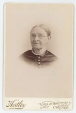 Antique c1880s Cabinet Card Lovely Older Woman in Glasses Hartley Chicago, IL picture