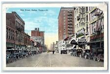 c1920's Elm Street Classic Cars Parking Railway Dallas Texas TX Vintage Postcard picture