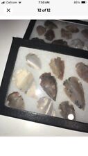 1x Native American Arrowhead Artifacts  Points Set Of 9Glass Case Spearheaded picture