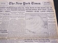 1946 APRIL 2 NEW YORK TIMES - TIDAL WAVES KILL 300 - NT 4220 picture