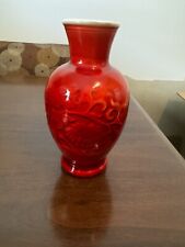 Vintage 1981 Avon Spring Bouquet Fragranced Vase Oriental Red picture