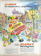 Vintage 1943 Clark's Chewing Gum Elf Carrying 2 Packs Of Gum Advertisement  picture