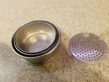 ANTIQUE COLLAPSIBLE TIN CUP WITH STRAINER 2 1/2