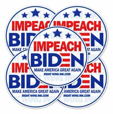 Impeach Biden Bumper Sticker Round Pro Trump Bumper Sticker tri* 5 PACK 3