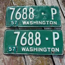 PAIR 1957 Washington License Plates - 