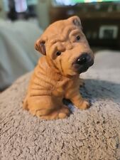 Vintage 1992 Brown Shar Pei Dog/Puppy Porcelain Figurine 2.75