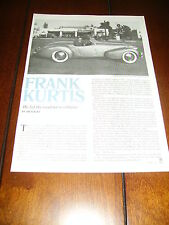 FRANK KURTIS - ROADSTER   ***ORIGINAL 1983 ARTICLE*** picture
