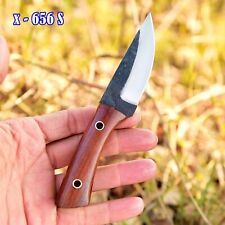 Custom Hand forged High Carbon 1095Steel Fixed Blade Skinning Knife Wood Handle picture