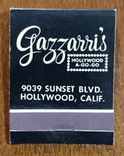 Rare Gazzarri Matchbook Hollywood Sunset Strip Blvd 1960s picture