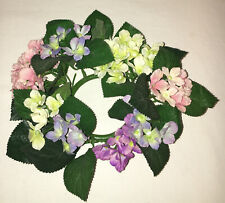 Partylite Hydrangea Pillar Candle Holder Ring Floral picture
