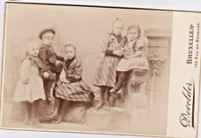 ANTIQUE CABINET CARD GROUP OF CHILDREN BRUXELLES BELGIUM picture