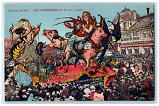 c1910 The Nice Carnival Les Phenomenes France Bull Devil Float Postcard picture
