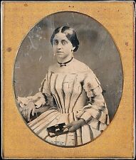 Pretty Lady Off The Shoulder Dress Gold Jewelry 1/6 Plate Daguerreotype T252 picture