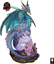 QS91653 Dragon Assassin on Skull Gothic Decor Statue Figurine, 7 Inch, Full Colo picture