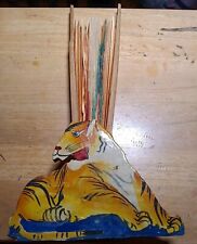 Vintage Hand Painted Oriental Tiger Fan picture
